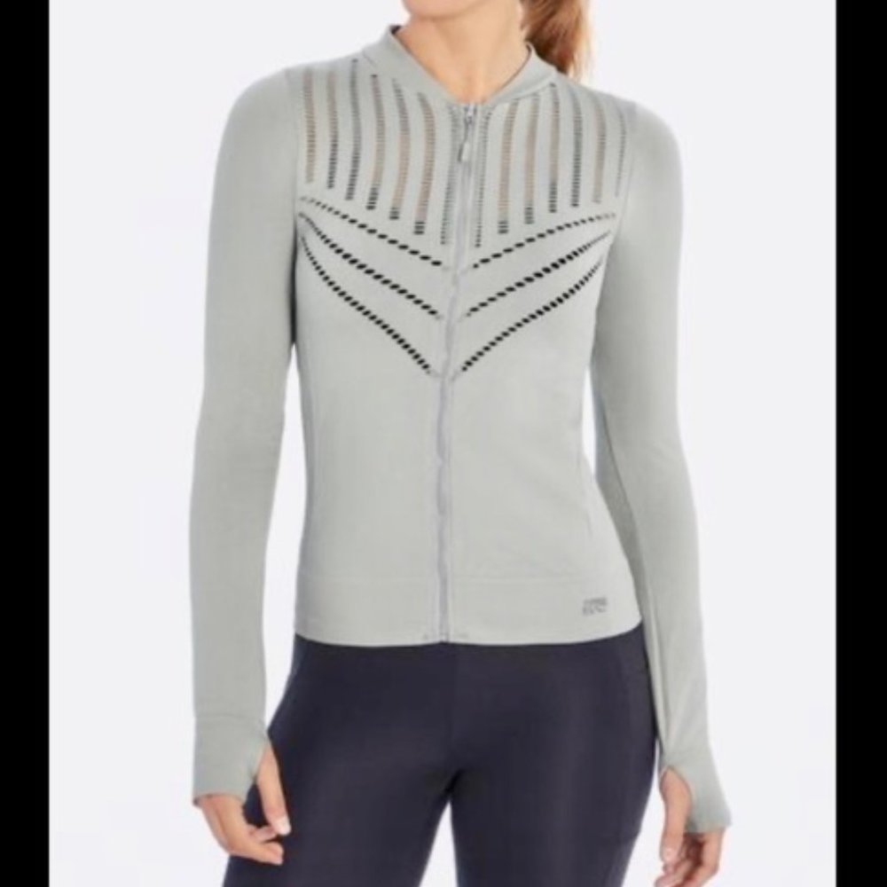 Marika Gray Laser Cut Athletic Jacket-Small NWT